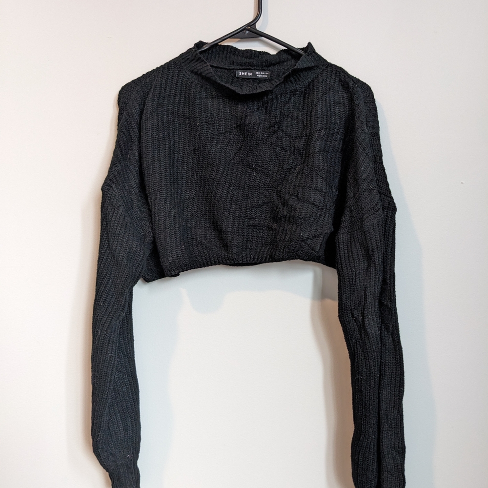 Black Cropped Sweater